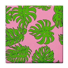 Leaves Tropical Plant Green Garden Tile Coasters by Simbadda