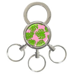 Leaves Tropical Plant Green Garden 3-ring Key Chain by Simbadda