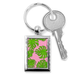 Leaves Tropical Plant Green Garden Key Chain (rectangle) by Simbadda