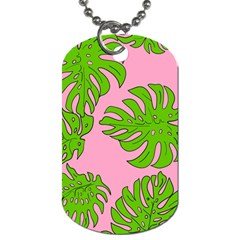 Leaves Tropical Plant Green Garden Dog Tag (two Sides) by Simbadda