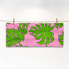 Leaves Tropical Plant Green Garden Hand Towel by Simbadda