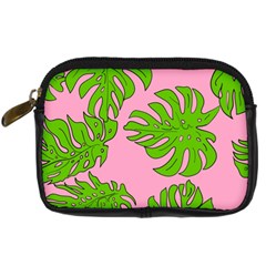 Leaves Tropical Plant Green Garden Digital Camera Leather Case by Simbadda