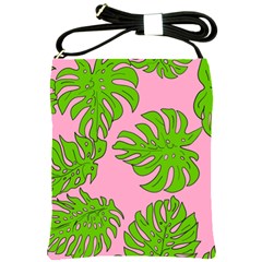 Leaves Tropical Plant Green Garden Shoulder Sling Bag by Simbadda