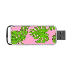 Leaves Tropical Plant Green Garden Portable Usb Flash (two Sides) by Simbadda