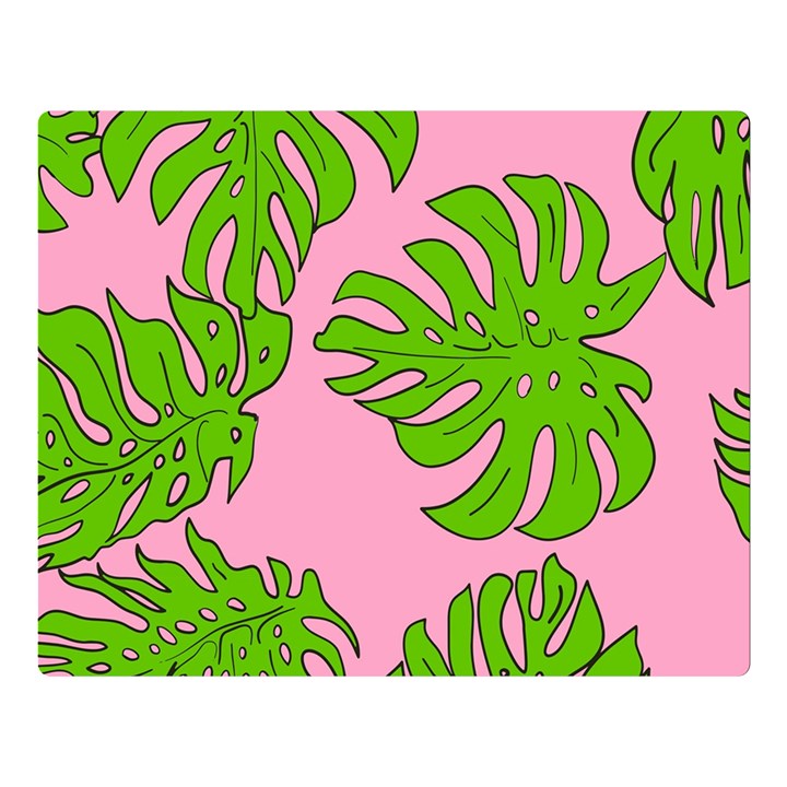 Leaves Tropical Plant Green Garden Double Sided Flano Blanket (Large) 