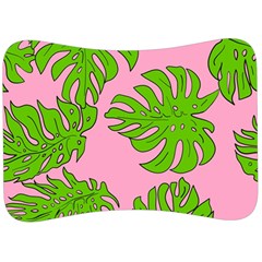 Leaves Tropical Plant Green Garden Velour Seat Head Rest Cushion by Simbadda