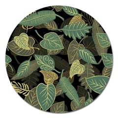 Autumn Fallen Leaves Dried Leaves Magnet 5  (round) by Simbadda