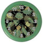 Autumn Fallen Leaves Dried Leaves Color Wall Clock Front