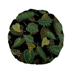 Autumn Fallen Leaves Dried Leaves Standard 15  Premium Flano Round Cushions by Simbadda