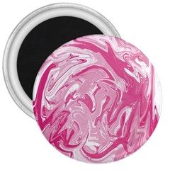 Marble Painting Texture Pattern Pink 3  Magnets