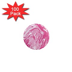 Marble Painting Texture Pattern Pink 1  Mini Magnets (100 pack) 