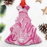 Marble Painting Texture Pattern Pink Christmas Tree Ornament (Two Sides) Front