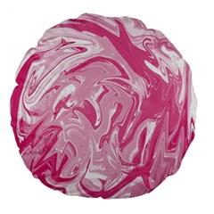 Marble Painting Texture Pattern Pink Large 18  Premium Round Cushions