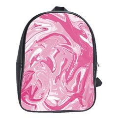 Marble Painting Texture Pattern Pink School Bag (xl) by Simbadda