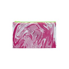 Marble Painting Texture Pattern Pink Cosmetic Bag (XS)