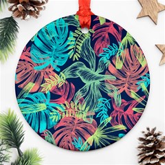 Leaves Tropical Picture Plant Ornament (round) by Simbadda