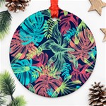 Leaves Tropical Picture Plant Ornament (Round) Front