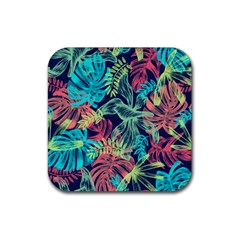 Leaves Tropical Picture Plant Rubber Coaster (square)  by Simbadda