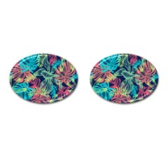 Leaves Tropical Picture Plant Cufflinks (oval) by Simbadda