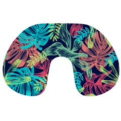 Leaves Tropical Picture Plant Travel Neck Pillow by Simbadda