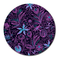 Stamping Pattern Leaves Drawing Round Mousepads