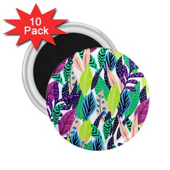 Leaves Drawing Pattern Nature 2 25  Magnets (10 Pack)  by Simbadda