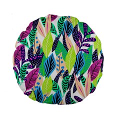 Leaves Drawing Pattern Nature Standard 15  Premium Round Cushions