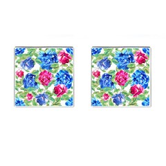 Flowers Floral Picture Flower Cufflinks (square) by Simbadda