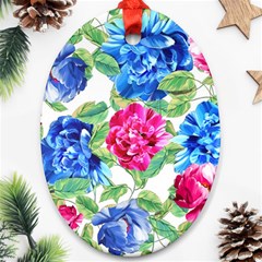 Flowers Floral Picture Flower Oval Ornament (two Sides) by Simbadda