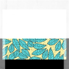 Leaves Dried Leaves Stamping Blue Yellow Rectangular Jigsaw Puzzl