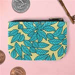 Leaves Dried Leaves Stamping Blue Yellow Mini Coin Purse Back