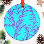 Branches Leaves Colors Summer Round Ornament (Two Sides) Back