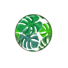 Tropical Greens Leaves Design Hat Clip Ball Marker (4 Pack) by Simbadda