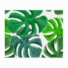 Tropical Greens Leaves Design Small Glasses Cloth (2 Sides) by Simbadda