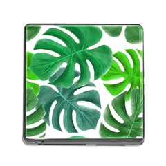 Tropical Greens Leaves Design Memory Card Reader (square 5 Slot) by Simbadda