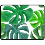 Tropical Greens Leaves Design Fleece Blanket (Medium)  60 x50  Blanket Front