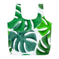 Tropical Greens Leaves Design Full Print Recycle Bag (l)