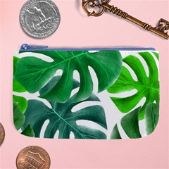 Tropical Greens Leaves Design Large Coin Purse by Simbadda