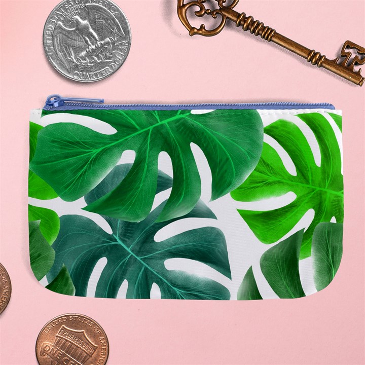 Tropical Greens Leaves Design Large Coin Purse