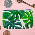 Tropical Greens Leaves Design Large Coin Purse Back