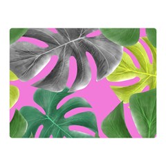 Tropical Greens Leaves Design Double Sided Flano Blanket (mini)  by Simbadda