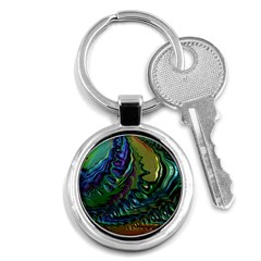 Fractal Art Background Image Key Chain (round) by Simbadda