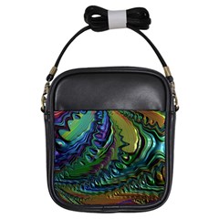 Fractal Art Background Image Girls Sling Bag by Simbadda