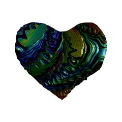 Fractal Art Background Image Standard 16  Premium Heart Shape Cushions by Simbadda