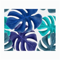 Leaves Tropical Blue Green Nature Small Glasses Cloth by Simbadda