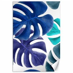 Leaves Tropical Blue Green Nature Canvas 24  X 36  by Simbadda