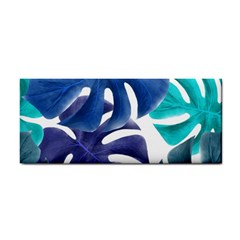 Leaves Tropical Blue Green Nature Hand Towel by Simbadda