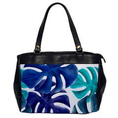 Leaves Tropical Blue Green Nature Oversize Office Handbag by Simbadda