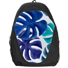 Leaves Tropical Blue Green Nature Backpack Bag by Simbadda