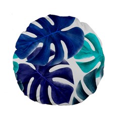 Leaves Tropical Blue Green Nature Standard 15  Premium Round Cushions